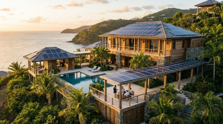 高端商务撤退可再生能源系统